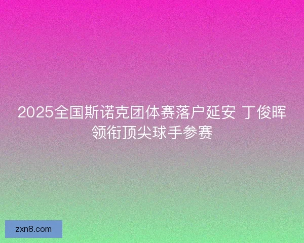 2025全国斯诺克团体赛落户延安 丁俊晖领衔顶尖球手参赛
